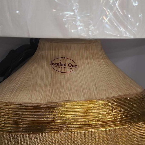 Porcelain table lamp with gold details new