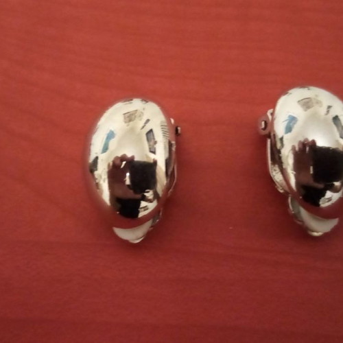 Steel earrings used with clip fastening