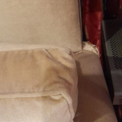Velveteen three-seater sofa used with armchair set green
