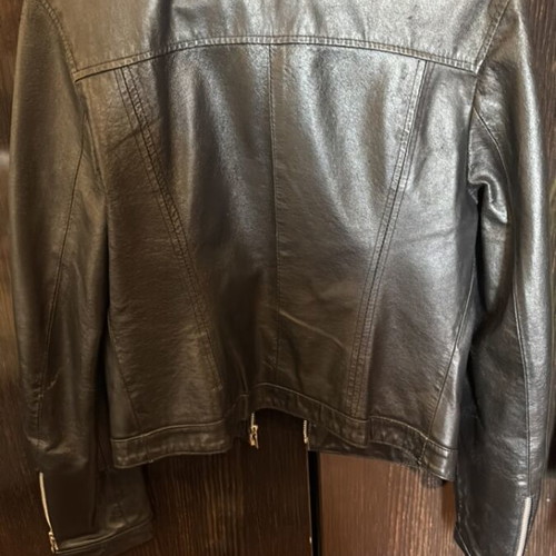 Italian leather jacket Vera Pelle used, size 42, black