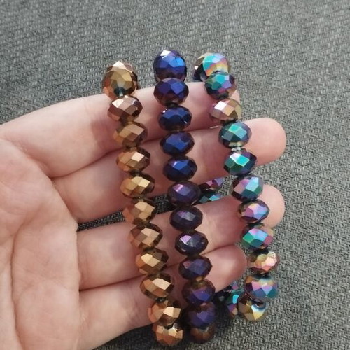 Set of three women's bracelets like new, colorful stones