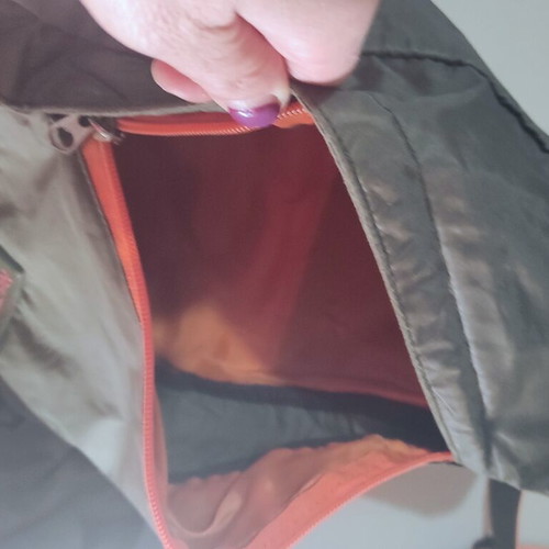 No Fear Vintage Crossbody Bag 2010 Like New, Khaki with Orange Logo