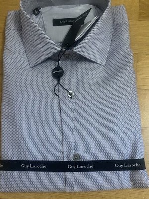 Guy Laroche men's dress shirt, white and blue, XL