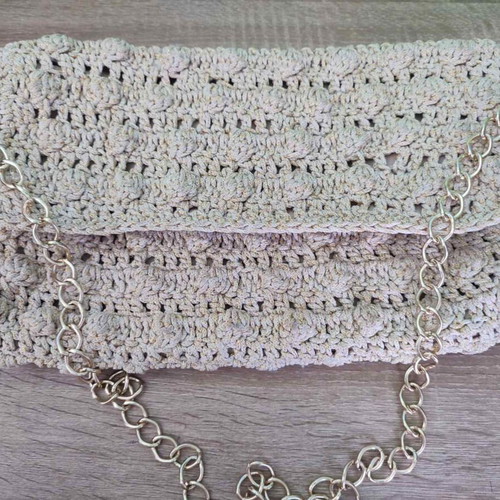 Shoulder bag handmade, like new, beige