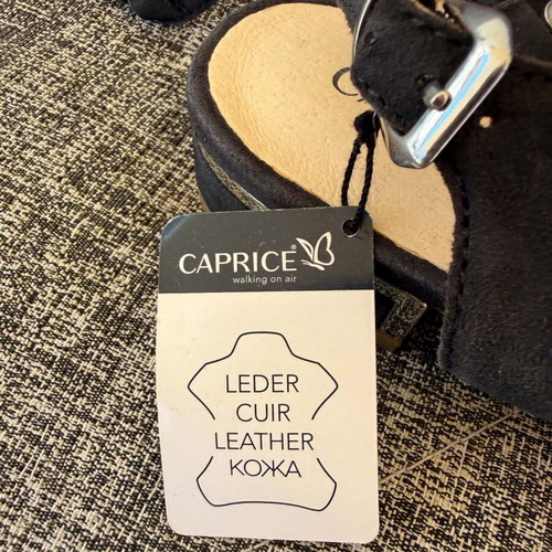 Caprice leather women's sandals size 40, black