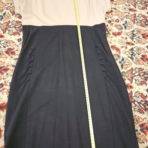 Women's dress with pleats like new, black and beige, size L