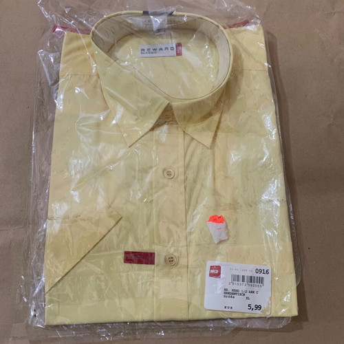 Men's short-sleeve shirt XL yellow new 43-44
