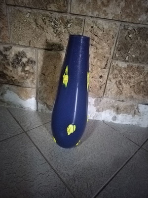 Murano Vase collectible cotisso new, blue with gold spots