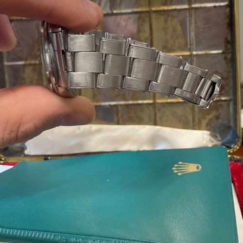 Rolex Air King 5500 1968 watch used, all original, blue dial