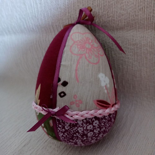 Decorative egg green and purple floral used