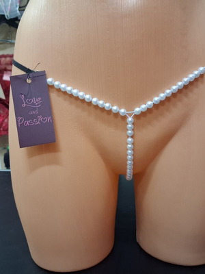 Women's lingerie with pearls new, black
