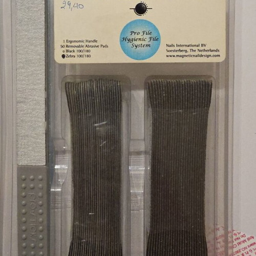 Magnetic professional nail file with 50 replacement pads new