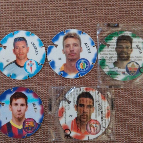 Cheetos La Liga 2013-14 Football Collectible Caps Set of 5 with Messi