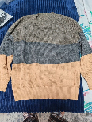 Men's knitted sweater tricolor size XL, new