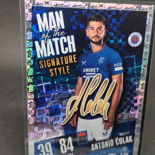Antonio Colak Man of the Match signature style card like new