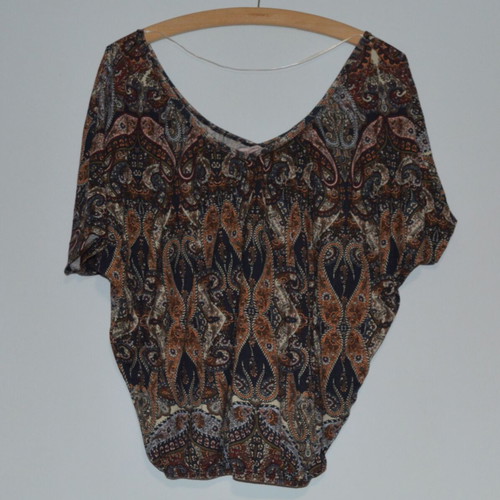 Bershka Paisley Print Boho Top Size M like new