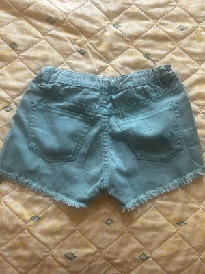 Girls' shorts like new, green and turquoise, size 34cm waist
