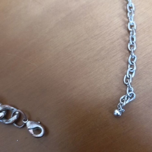 Chain necklace 50 cm used, heavy, silver color, Cuban style