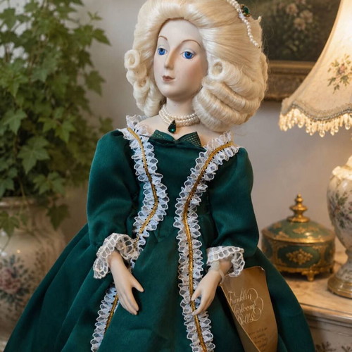 Franklin Heirloom Dolls porcelain doll, 50 cm, vintage