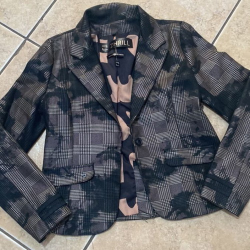 Zhrill women's blazer, black and gold