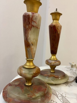 Onyx portatif lamps like new, set of two, 1960s
