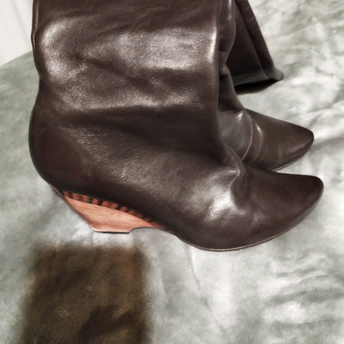 Firetrap boots used size 38 dark brown leather with 7cm heel