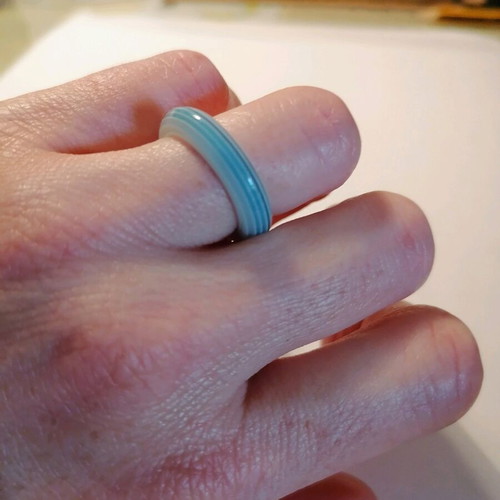 Plexiglass sea blue ring new