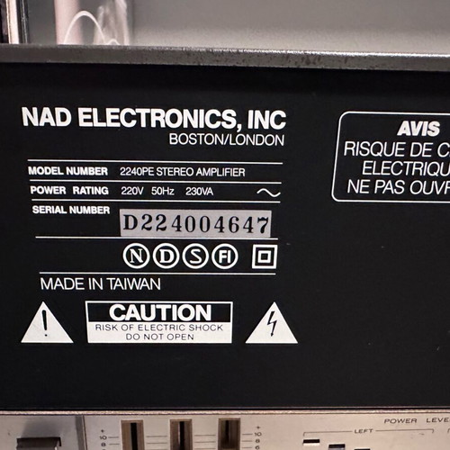 NAD 2240PE Stereo Power Amplifier used, classic vintage model