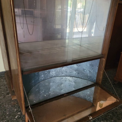 Vintage buffet used from 1950 with glass shelf and mirror