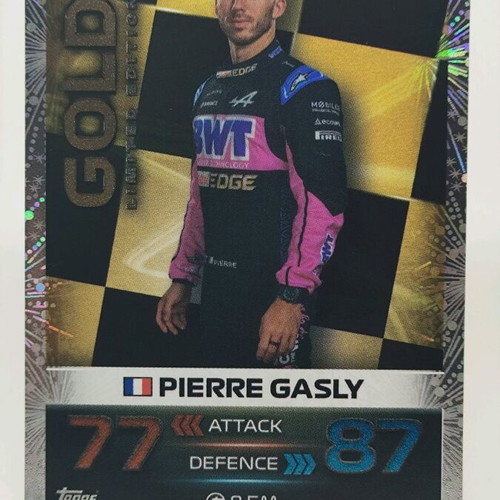 Pierre Gasly Gold Limited Edition collectible card like new