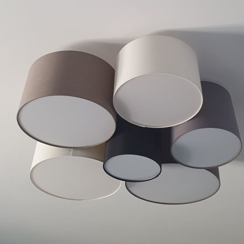 Eglo Pastore 6-Light Ceiling Lamp like new, dimmable fabric shades