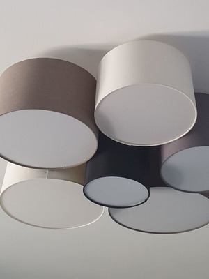 Eglo Pastore 6-Light Ceiling Lamp like new, dimmable fabric shades