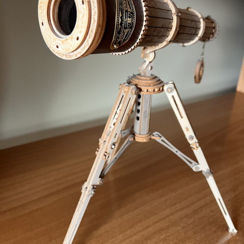 ROKR Monocular Telescope Wooden 3D Puzzle ST004, assembled