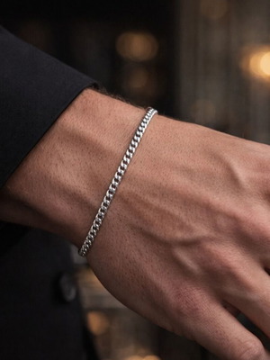Steel bracelet silver, new unisex