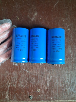 Sprague 705D 384-4LL ηλεκτρολυτικοί πυκνωτές 470μF 385V, σετ 3