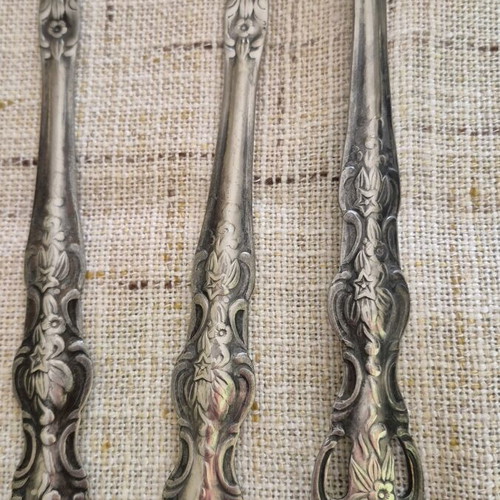 Vintage set two spoons and one fork used