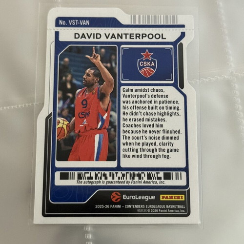 25/26 Contenders David Vanterpool Autograph Veteran Ticket new CSKA