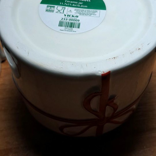Ceramic box used by Vicko for various items