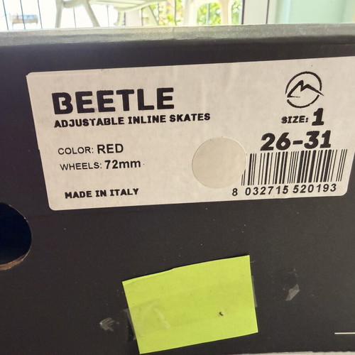 Roxa Beetle Inline Skate Junior like new, adjustable size, red