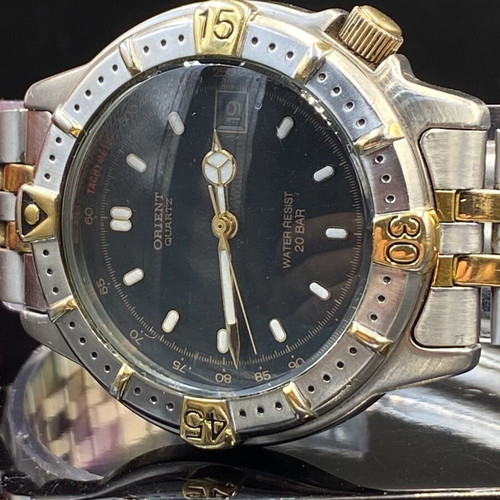 Orient Diver Two-Tone Quartz Watch like new, men's, stainless steel and gold