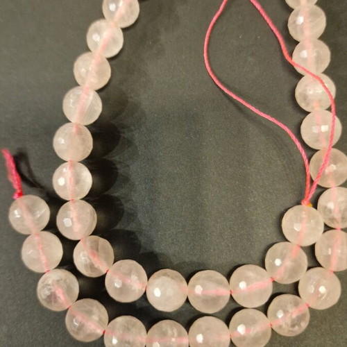 Rose quartz faceted semi-precious stones 10mm, pack of 40