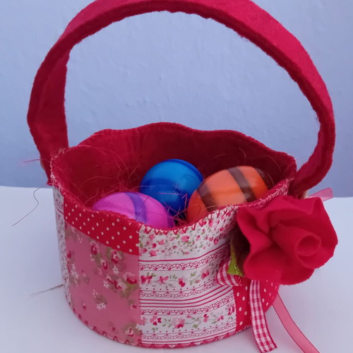 Fabric decorative basket for Easter eggs like new