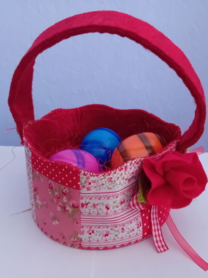 Fabric decorative basket for Easter eggs like new