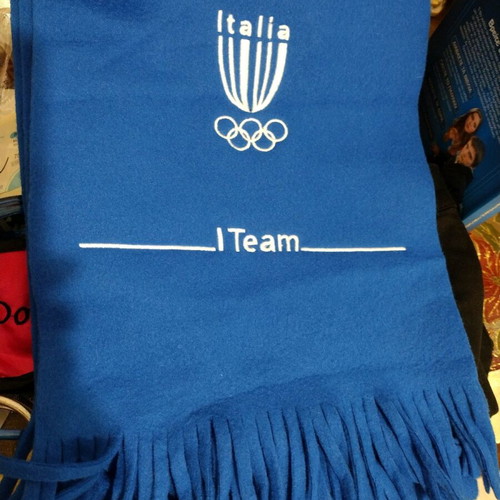 Vintage fleece scarf royal blue like new with Italy logo 2016-2018