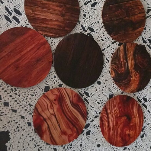 Wooden coasters new, set of 8 pieces made of MDF
