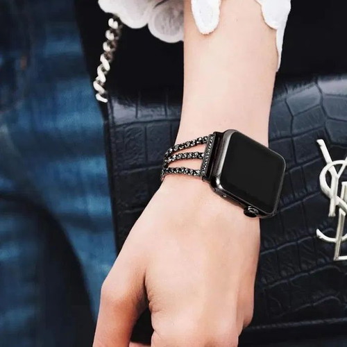 Stainless Steel Watch Strap with Crystals for Samsung Huawei Amazfit
