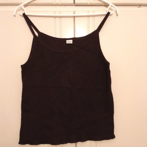 Benetton tank top cotton t-shirt used, brown, size M