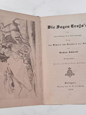 Die Sagen Troja’s by Gustav Schwab, 1854, 3rd Revised Edition, German mythology book