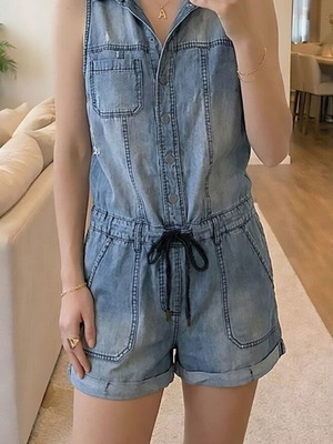 Funky Buddha Denim Playsuit Size S Like New