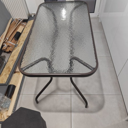 Glass table metal frame for indoor or outdoor use, like new